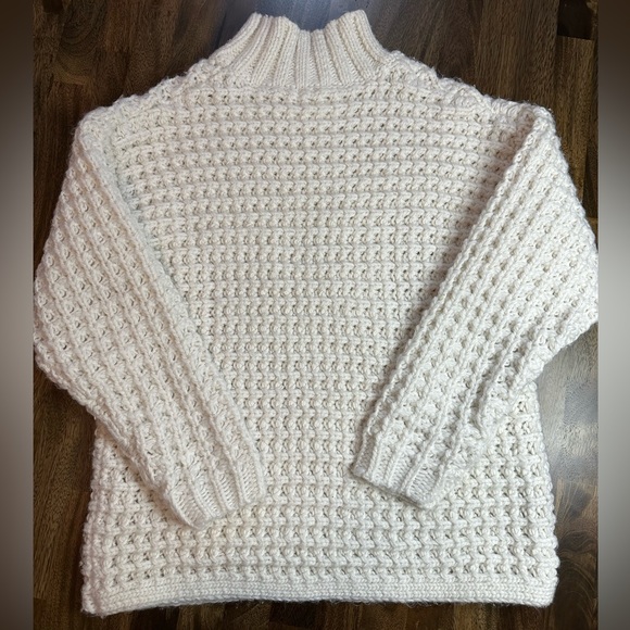 SKYE’S THE LIMIT WOMENS CHUNKY OPEN KNIT MOCK TURTLENECK WHITE/CREAM SWEATER XL - Picture 8 of 10